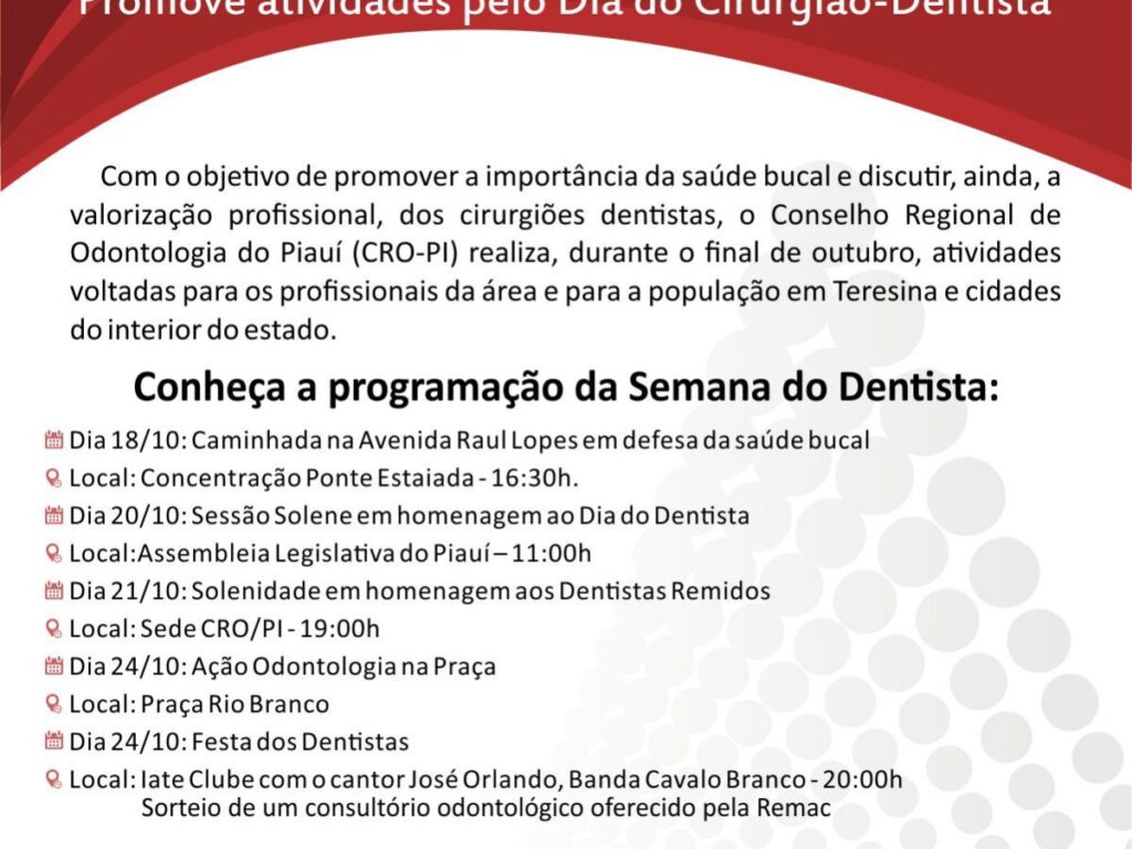 CRO-PI promove Semana do Dentista