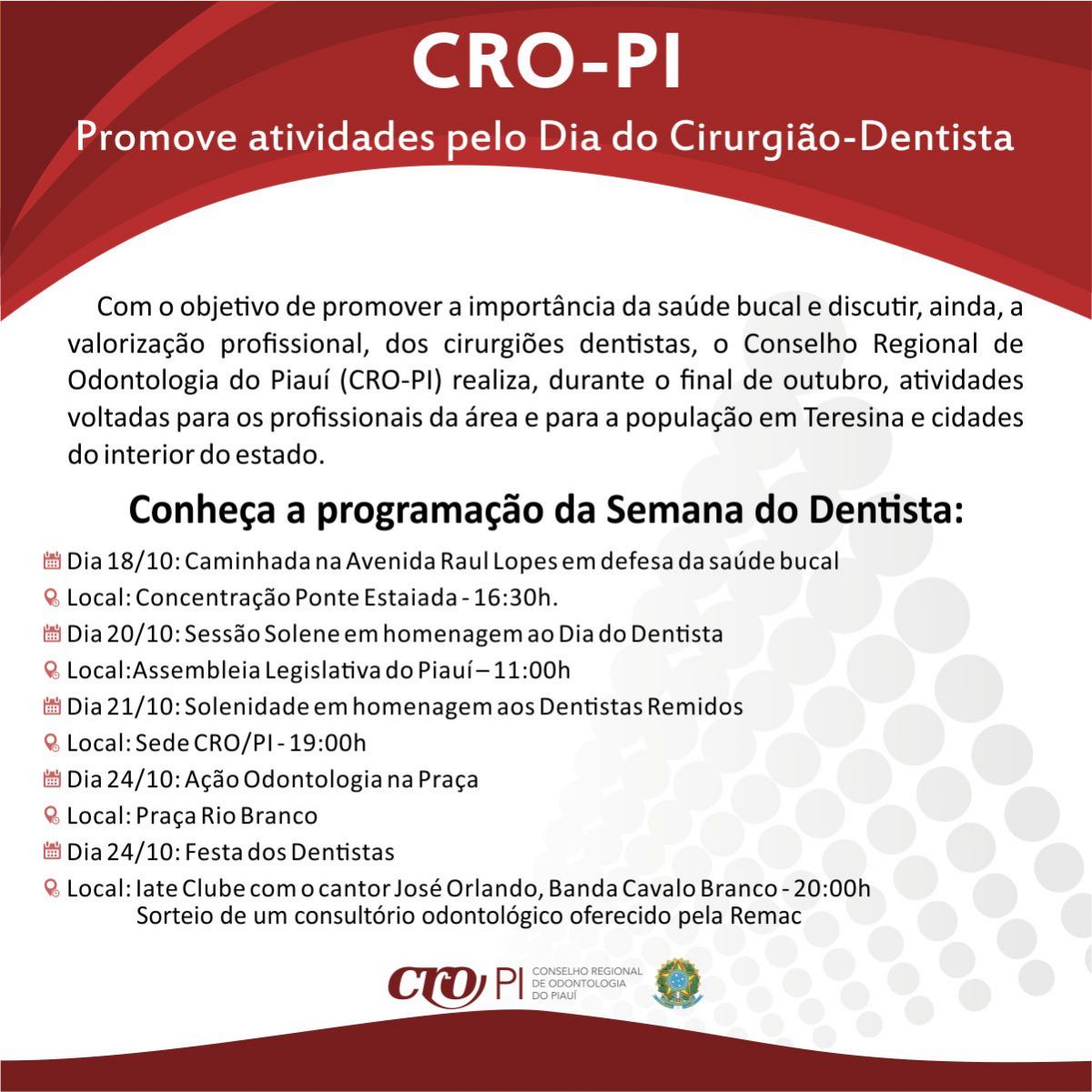 CRO-PI promove Semana do Dentista